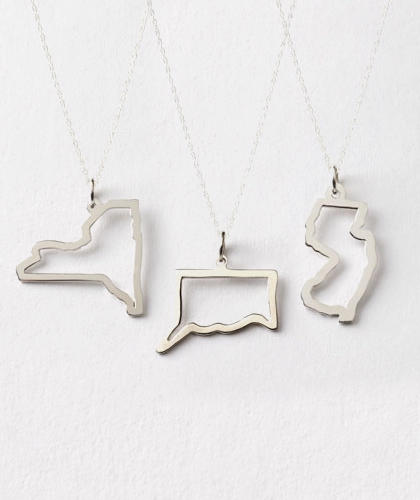 Sterling Silver State Necklace